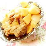 生姜効いてる❤新玉葱と馬鈴薯と牛スジ肉の甘辛煮❤